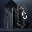 Etui do iPhone 16E, Shockproof, ze szkłem, do MagSafe, czarne