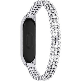 Bransoleta Rhinestone Decor do Xiaomi Mi Band 5 - Silver