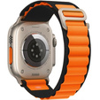 Pasek Nylonowy do Apple Watch 1/2/3/4/5/6/7/8/9/10/11/SE Ultra 1/2/3 42/44/45/46/49mm, Czarny / Pomarańczowy