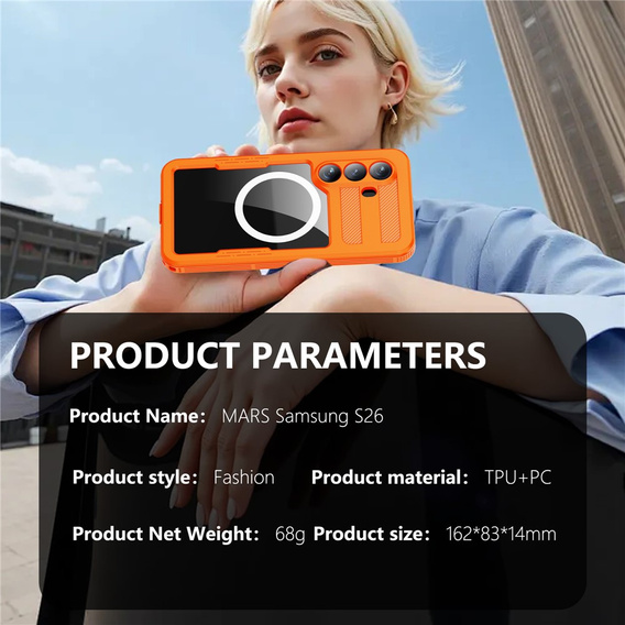 Etui wodoodporne do Samsung Galaxy S26, Redpepper, do MagSafe, pomarańczowe