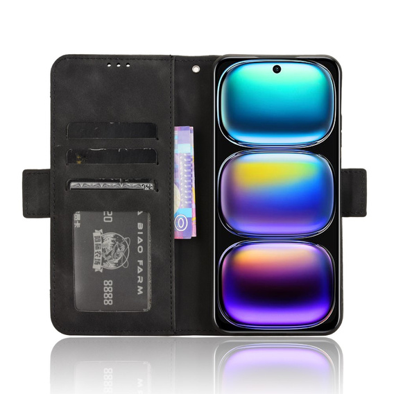 Etui z klapką do Infinix Hot 50i 4G, Card Slot, czarne