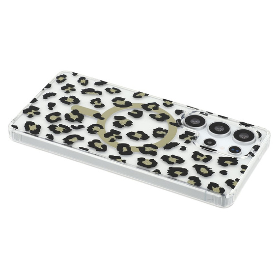 Etui magnetyczne do Samsung Galaxy S25 Ultra z nadrukiem panterki – czarne