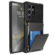 Etui do Samsung Galaxy S25 Ultra – czarne, PC + TPU, z kieszonką na kartę