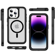 Etui z ramką do iPhone 14 Pro, do MagSafe, przezroczyste / czarne