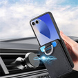Etui z miejscem na karty i ringiem do Samsung Galaxy Z Flip7 – czarne