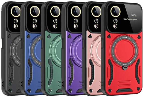 Etui pancerne do Xiaomi Redmi A3, Magnetic Ring, zielone