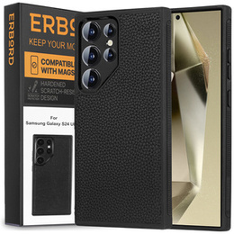 Etui skórzane do Samsung Galaxy S24 Ultra, ERBORD LeatherGuard do MagSafe, czarne