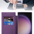 Etui z klapką do Samsung Galaxy S24 Ultra, RFID Wallet MagSafe z ochroną aparatu, fioletowe