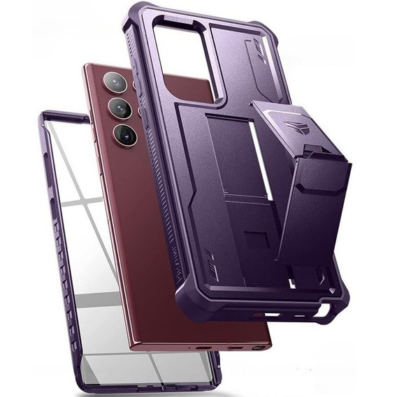 Etui pancerne do Samsung Galaxy S22 Ultra, Dexnor Full Body, Fioletowe