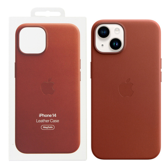 Oryginalne Etui Apple Leather Case MagSafe do iPhone 14, Umber MPP73ZE/A