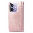 Etui z klapką do Oppo A40 / Oppo A40m, Mandala, różowe rose gold