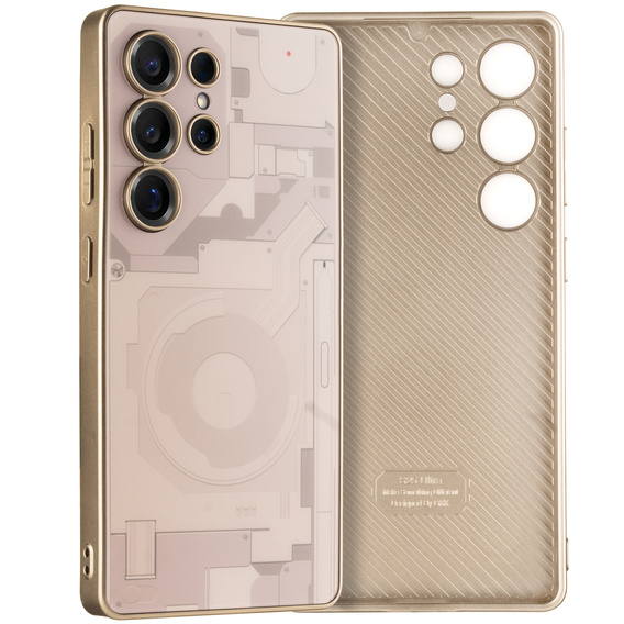 Etui do Samsung Galaxy S25 Ultra, Matte Case z wzorem wnętrza telefonu, tytanowe szare