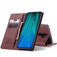 Etui CASEME do Xiaomi Redmi Note 8 Pro, Leather Wallet Case, czerwone