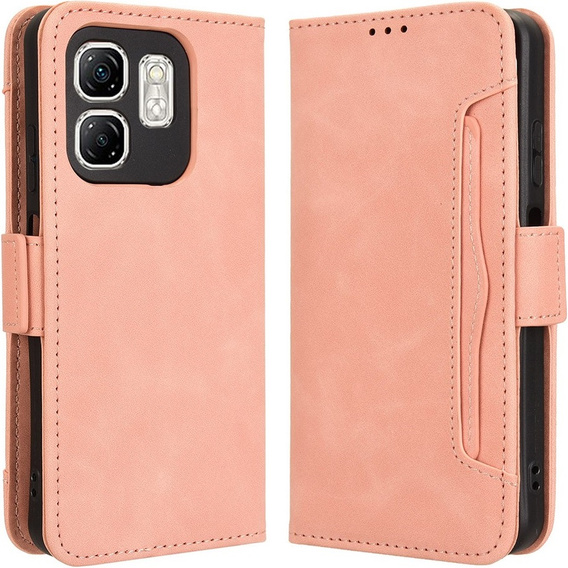 Etui z klapką do Infinix Hot 50i 4G, Card Slot, różowe