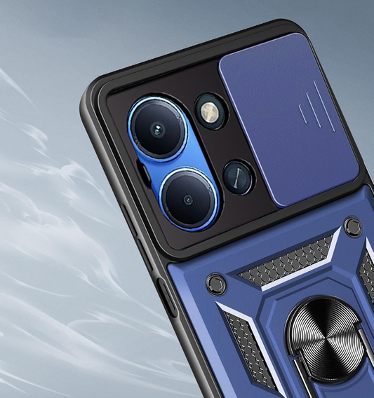 Etui pancerne do Xiaomi Redmi 15C 4G/LTE, CamShield Slide, niebieskie