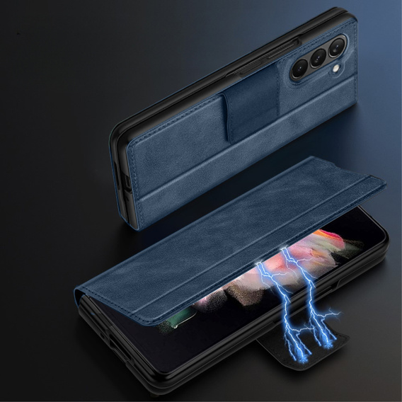 Etui z klapką do Samsung Galaxy Z Fold5 5G, Wallet, niebieskie