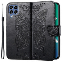 Etui z klapką do Samsung Galaxy M33, Butterfly, czarne