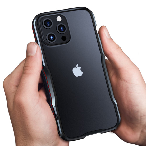 Etui LUPHIE do iPhone 13 Pro Max, Armor Bumper, czarne / czerwone