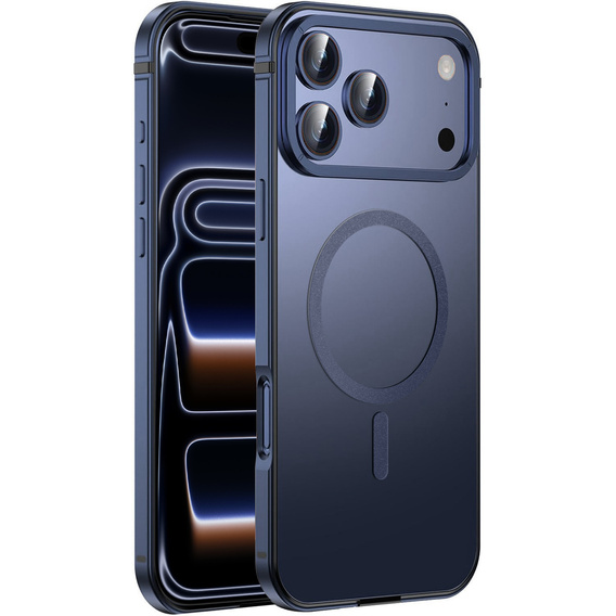 Etui do iPhone 17 Pro Max, Metal Frame, do MagSafe – granatowe