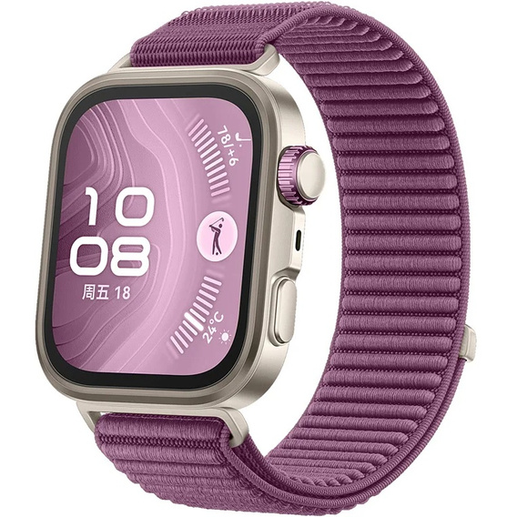 Pasek Nylonowy do Huawei Watch Fit 4 / 4 Pro / 3, Ciemny Fiolet