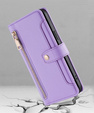 Etui z klapką do Oppo Reno 13 Pro, Wallet Zipper Pocket, fioletowe