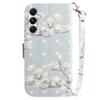 Etui z klapką do Samsung Galaxy A05s, Wallet, Magnolia Flowers szare