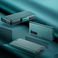 Etui z klapką CASEME do Samsung Galaxy Z Fold6 5G, Litchi Wallet, zielone