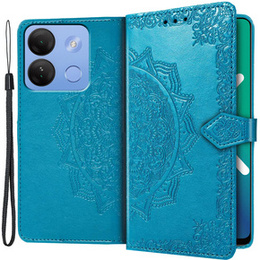 Etui z klapką do Infinix Smart 7 HD 4G, Mandala, niebieskie