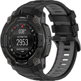 Pasek silikonowy do Garmin Instinct 3 Solar / Instinct 3 AMOLED 45mm – sportowy, czarno-szary