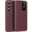Etui z klapką do Samsung Galaxy S25+ Plus, Smart View Wallet, bordowe