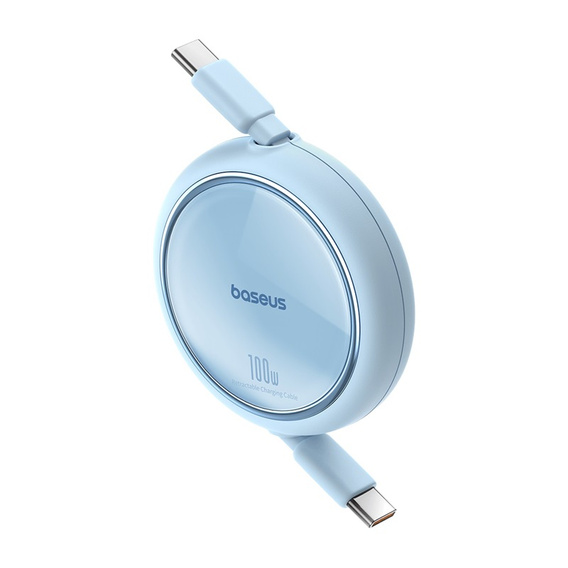 Baseus Free2Draw Mini – zwijany kabel USB‑C 100 W, 1m - niebieski