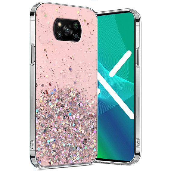 Etui do Xiaomi POCO X3 / X3 NFC, Glittery, różowe