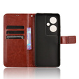 Etui z klapką do Oppo Reno 11F 5G, Crazy Horse Wallet, brązowe