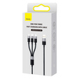 Baseus kabel Starspeed 3‑w‑1 USB‑A – USB‑C/Micro‑USB/Lightning 1,2 m 3,5 A - Czarny