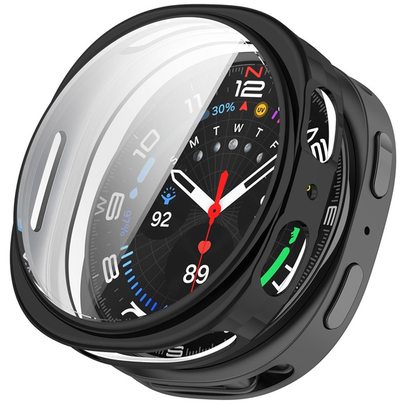 2w1 Etui z Osłoną na Ekran do Samsung Galaxy Watch 8 44mm, Czarne