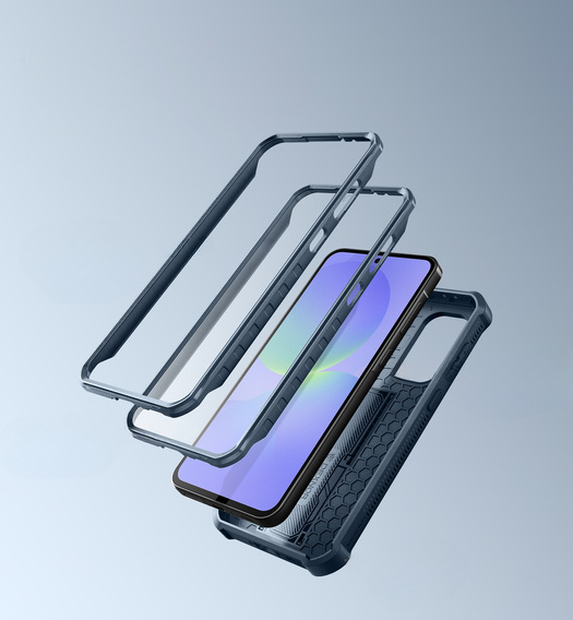Etui pancerne do Samsung Galaxy A36 5G, Dexnor Kickstand Cam Protector, niebieskie