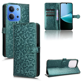 Etui z klapką do Xiaomi Redmi 15C 4G/LTE, Wallet Rhombus, zielone