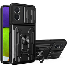 Etui pancerne do Oppo A18 4G / A38 4G, Camera Slide Card Slot, czarne