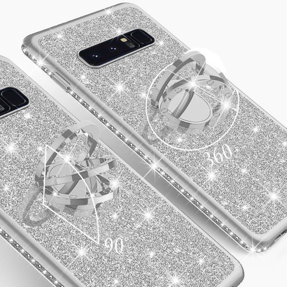 Etui do Samsung Galaxy S10+ Plus, Bling brokat, Srebrne