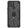 Etui do Infinix Smart 6, Pancerne Shockproof Obudowa KickStand Ring Case, Czarne