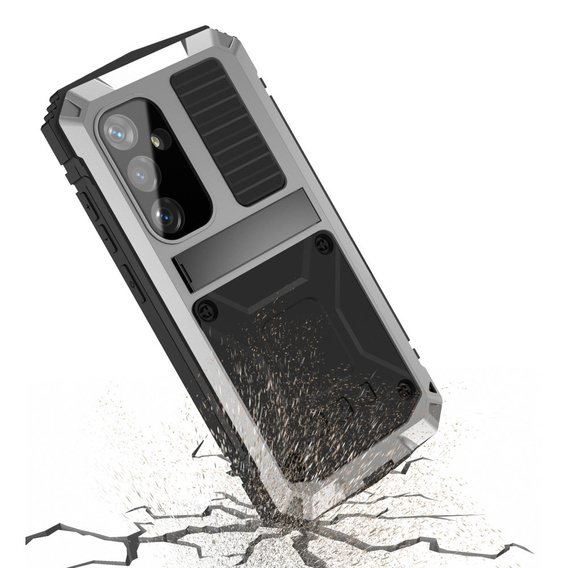 Etui pancerne do Samsung Galaxy S25+ Plus, R-JUST, srebrne