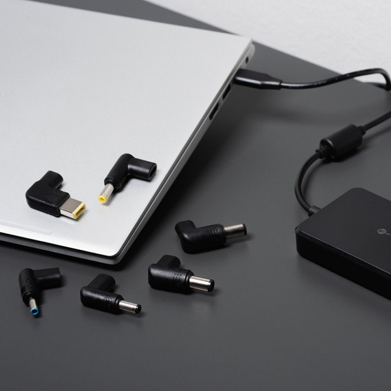 Uniwersalny zasilacz do laptopa Forcell E856 USB-C 90W z wymiennymi końcówkami