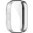 2w1 Etui Silikonowe z Osłoną na Ekran do Xiaomi Redmi Watch 3, Srebrne