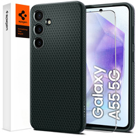 Etui Spigen do Samsung Galaxy A55 5G, Liquid Air, zielone + Szkło