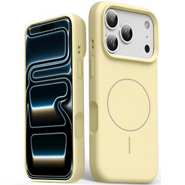 Etui silikonowe do iPhone 17 Pro Max - kompatybilne z MagSafe, antywstrząsowe, żółte