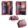 Etui CASEME do Samsung Galaxy A56 5G, RFID Leather Wallet, z paskiem na ramię, czerwone