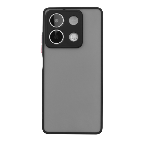 Etui silikonowe do Xiaomi Redmi Note 13 5G, z ochroną aparatu, przezroczyste / czarne + Szkło hartowane 9H