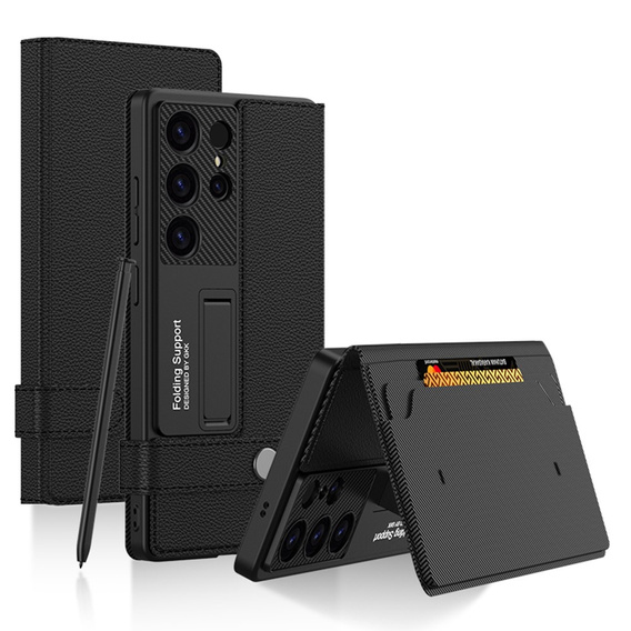 Etui z klapką do Samsung Galaxy S25 Ultra, GKK Card Slot Wallet, czarne