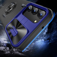 Etui do Samsung Galaxy S23, Camera Slide Ring, czarne / niebieskie