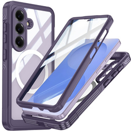 Etui do Samsung Galaxy S26 Plus, Shockproof, ze szkłem, do MagSafe, fioletowe